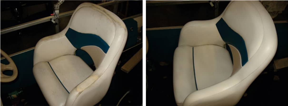 boat seat before and after restoration