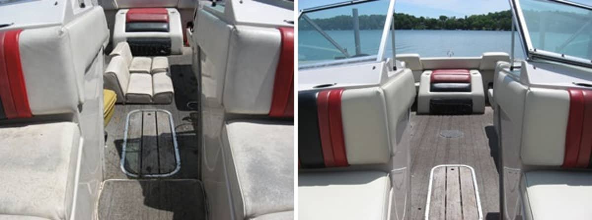 boat upholstery before and after restoration